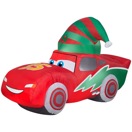 4-Ft Disney Lightning McQueen with Stocking Cap Christmas Inflatable
