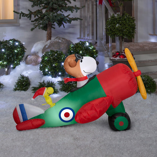 2.5-Ft Peanuts Snoopy in Airplane Christmas Inflatable lifestyle