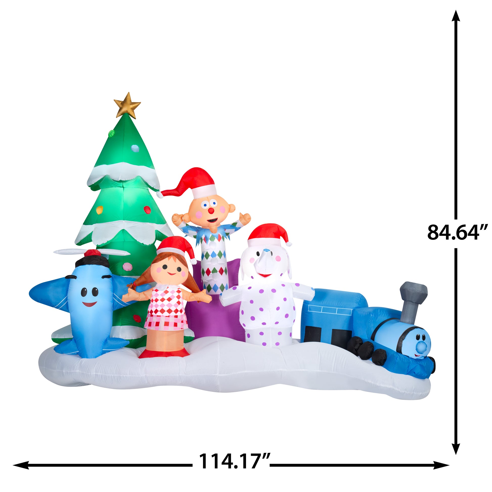 7-Ft Rudolph The Red-Nosed Reindeer Misfit Toys Scene Christmas Inflatable dimensions