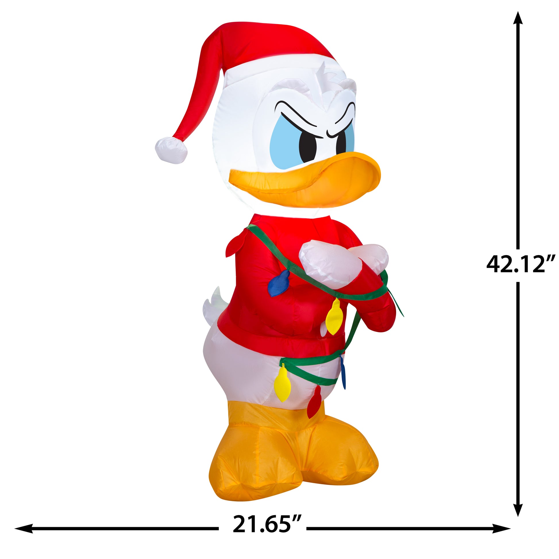 3.5-Ft Disney Donald Duck in Sweater with Lights Christmas Inflatable dimensions