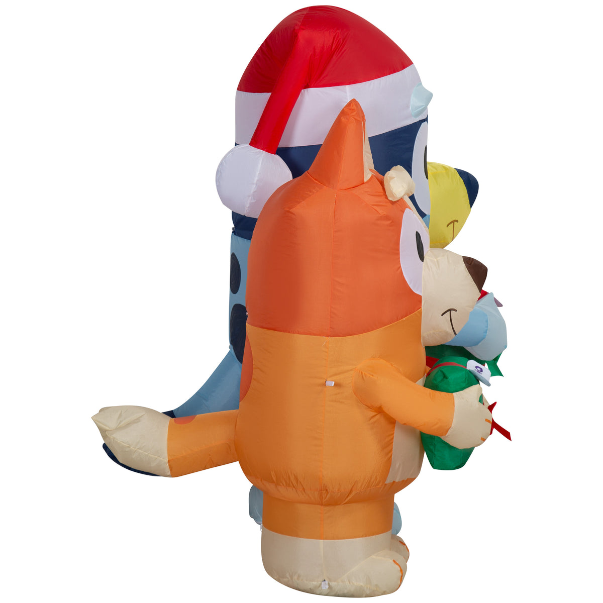 Right-side view of Bluey and Bingo Christmas inflatable