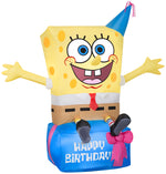 Load image into Gallery viewer, Gemmy 3.5 ft. Airblown Inflatable Spongebob on Birthday Present Nick
