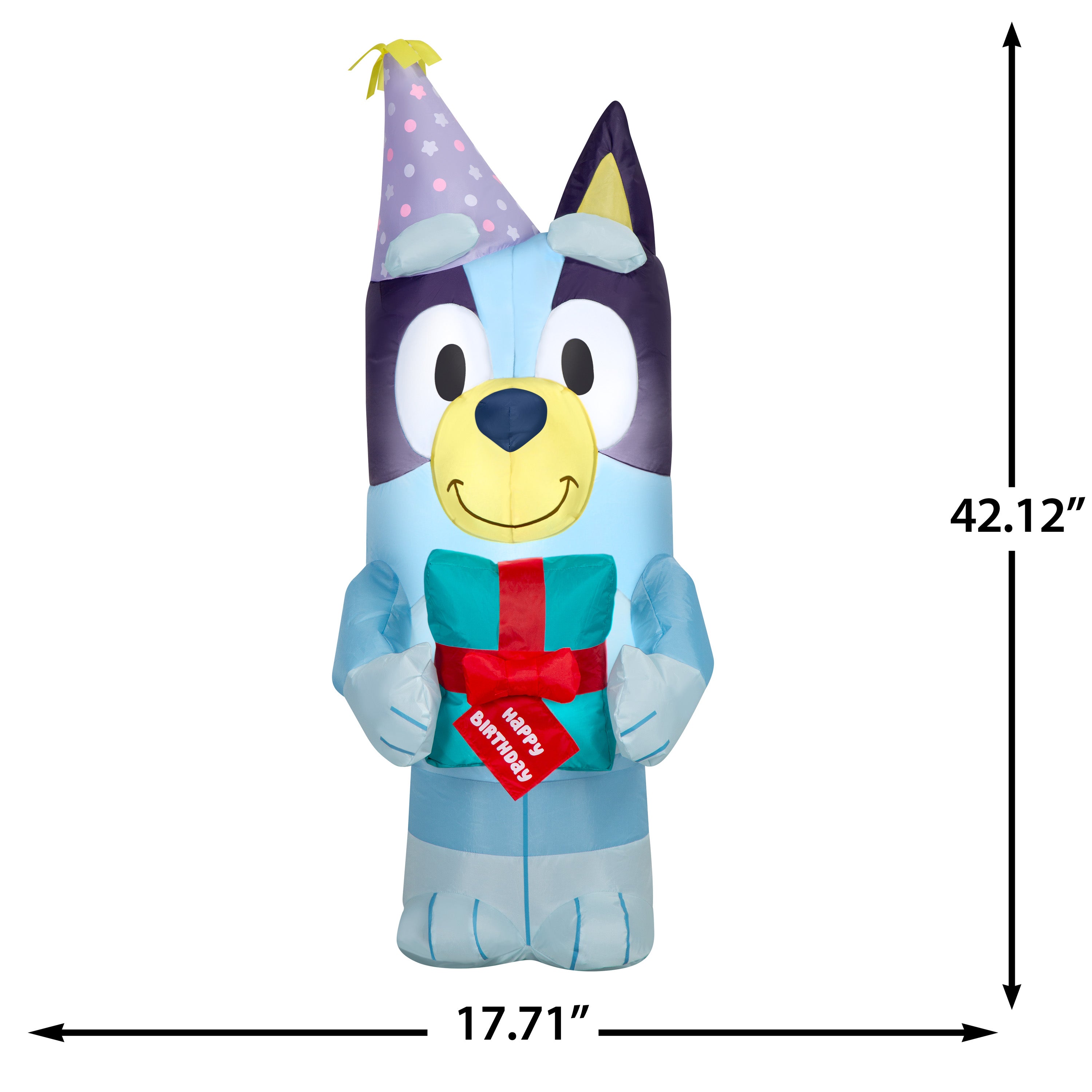 Gemmy Airblown Inflatable Birthday Bluey, 3.5 ft Tall, Blue
