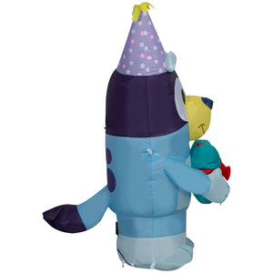 Gemmy Airblown Inflatable Birthday Bluey, 3.5 ft Tall, Blue
