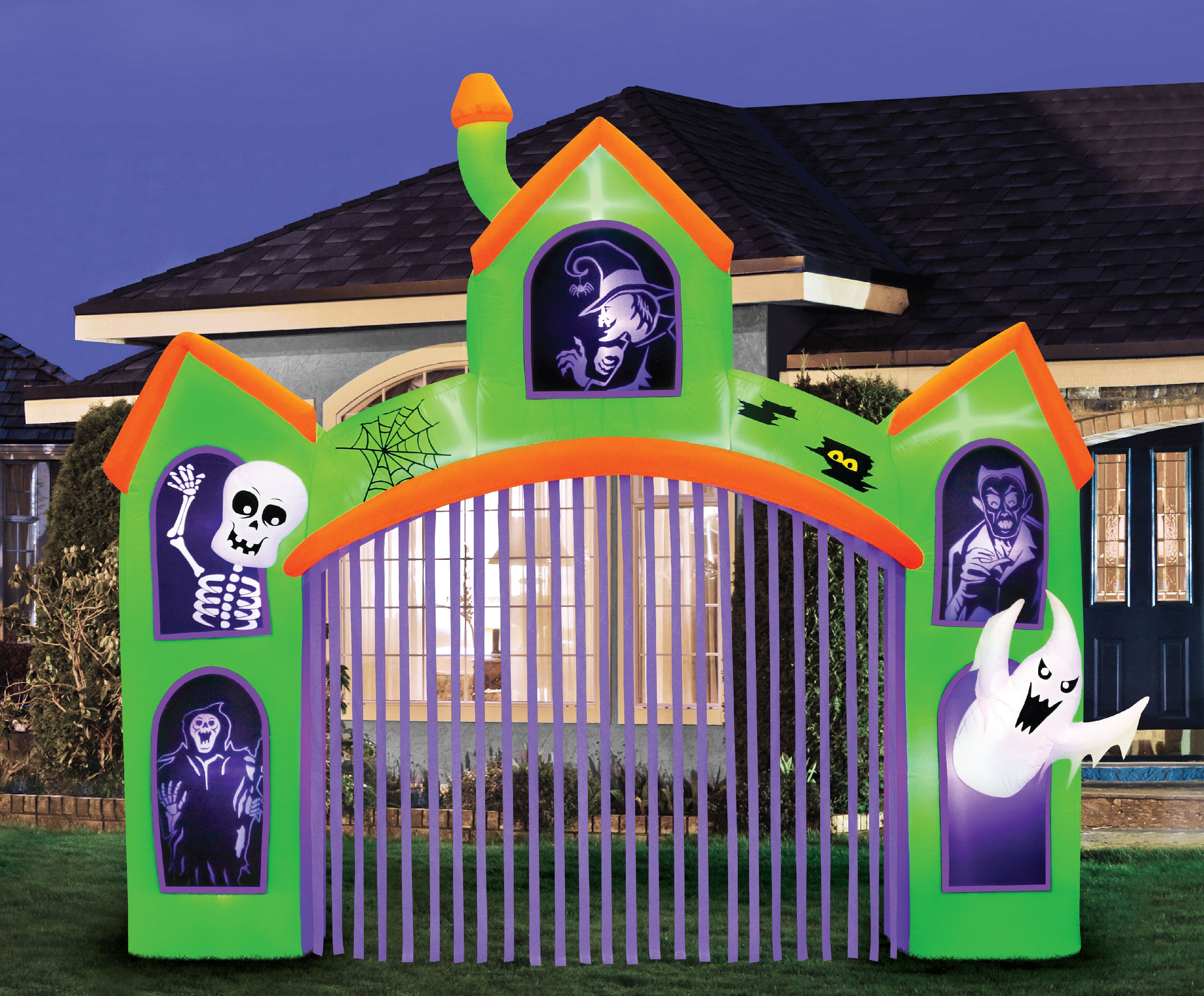 12' Inflatable Haunted Archway With Projection Silhouette