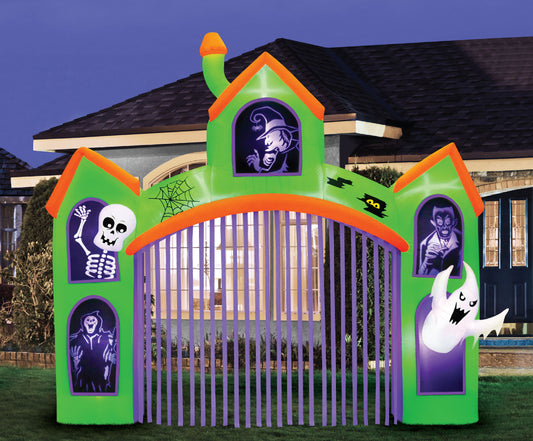 12' Inflatable Haunted Archway With Projection Silhouette lifestyle
