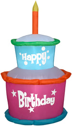 Load image into Gallery viewer, Gemmy Airblown Inflatable Birthday Cake with Candle, 3.5 ft Tall, Pink
