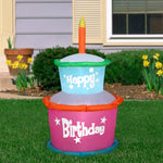 Load image into Gallery viewer, Gemmy Airblown Inflatable Birthday Cake with Candle, 3.5 ft Tall, Pink
