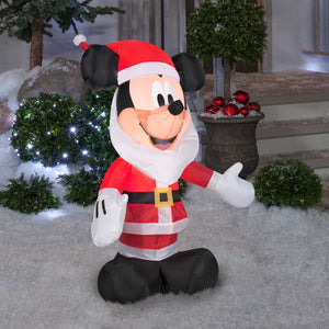 3.5' Airblown Mickey w/ Santa Beard Disney Christmas Inflatable
