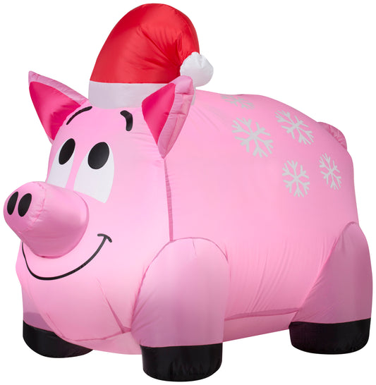 Snowflakes and Pig Christmas Inflatable