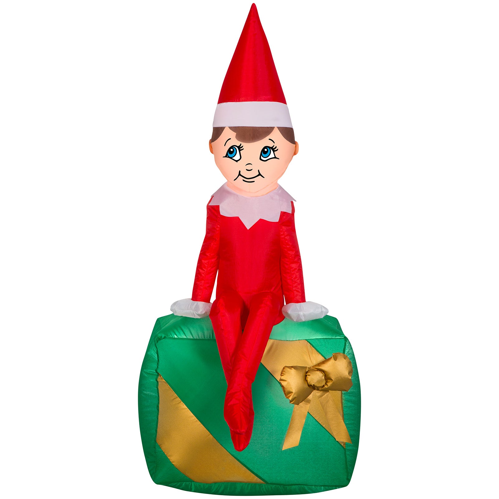 3.5' Airblown Elf on Present - Elf on the Shelf Christmas Inflatable