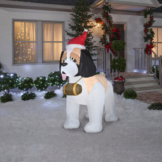 Christmas Inflatable St. Bernard Giant, 9 ft Tall lifestyle