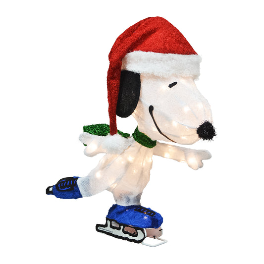 24-Inch Peanuts LED 3D Pre-Lit Yard Décor Skating Snoopy Christmas Décor