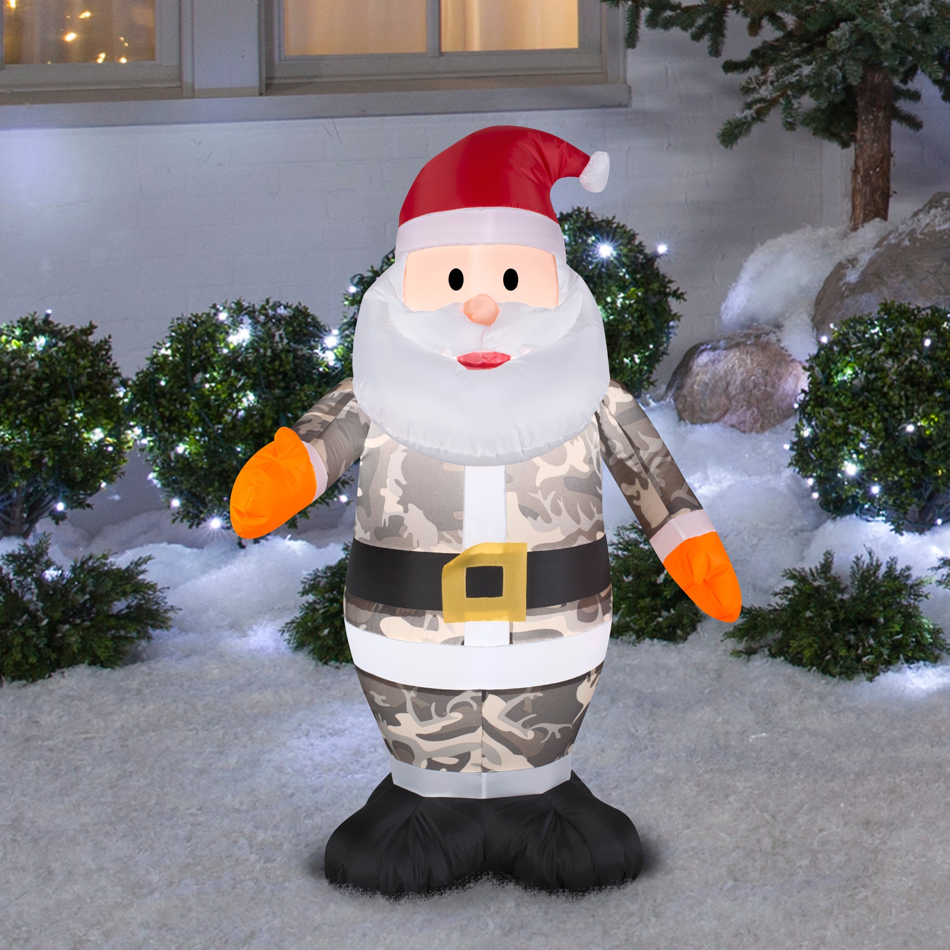 3' Santa in Camo Christmas Inflatable lifestyle
