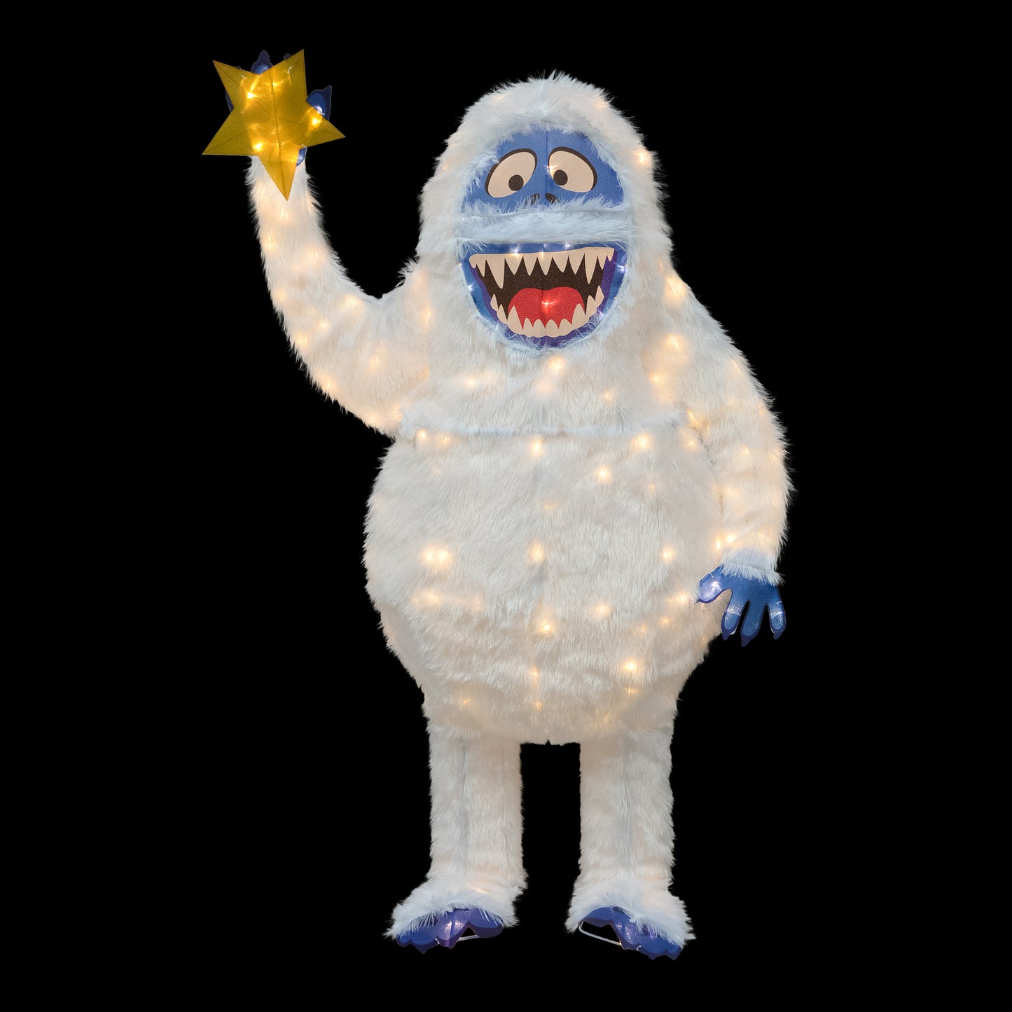 ProductWorks 56" RUDOLPH 3D PRE LIT LED YARD ART BUMBLE WITH STAR, White