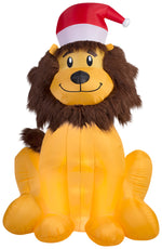 Load image into Gallery viewer, 6&#39; Airblown Mixed Media Lion Christmas Inflatable
