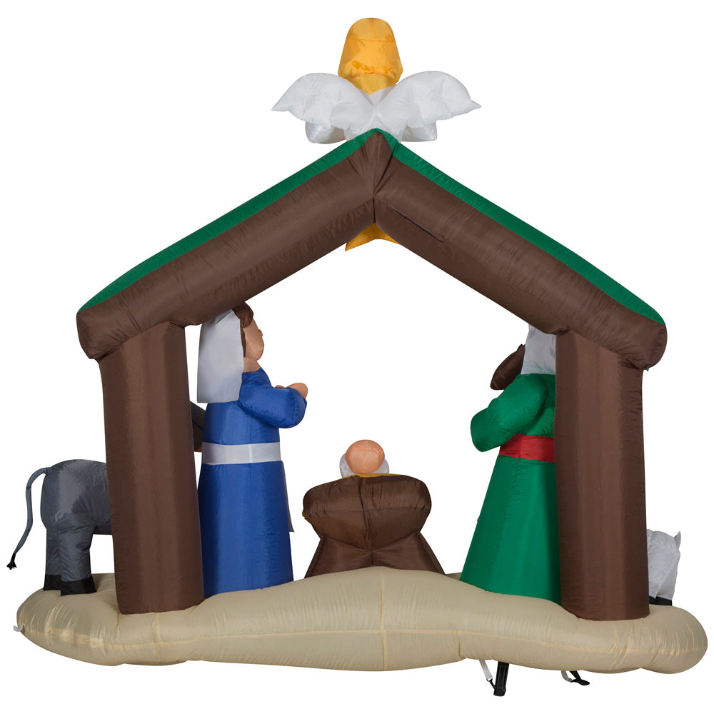 Gemmy Christmas Airblown Inflatable Nativity Scene,  Tall, Multi