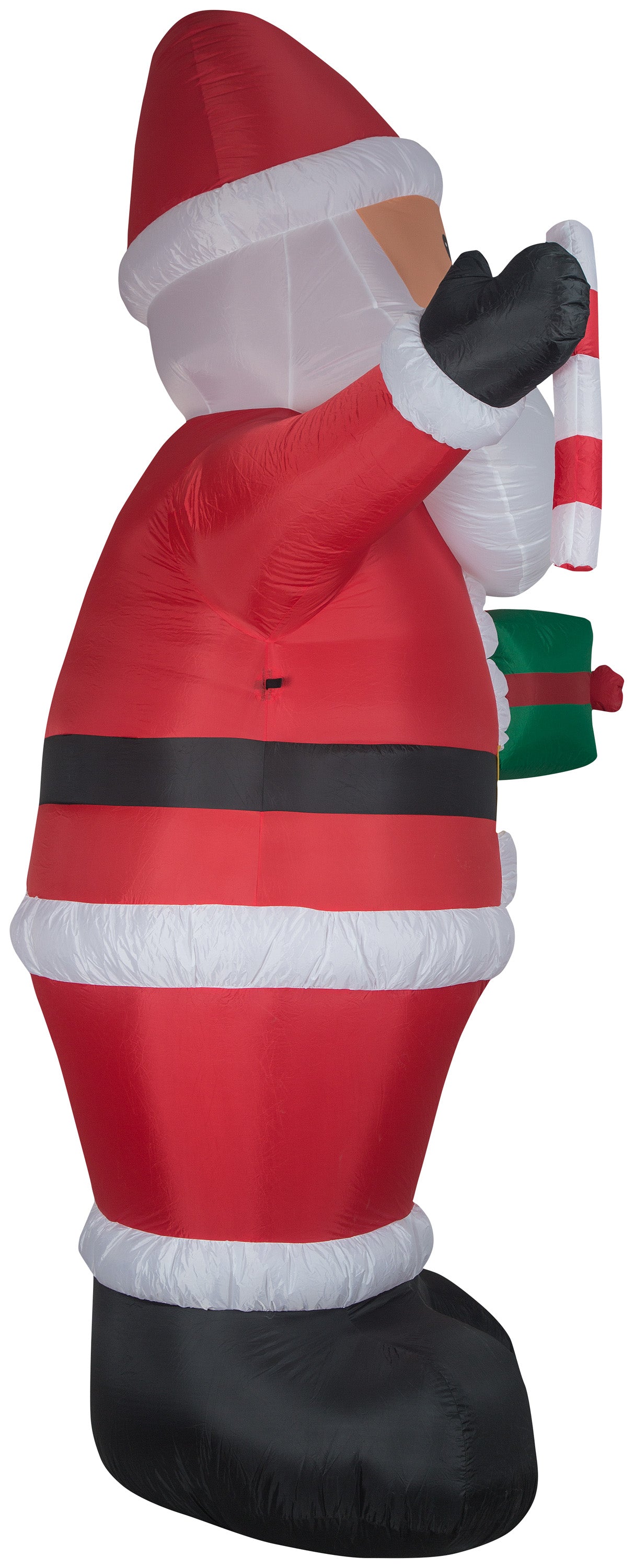 12' Santa w/ Gift and Candy Cane Christmas Inflatable image 3