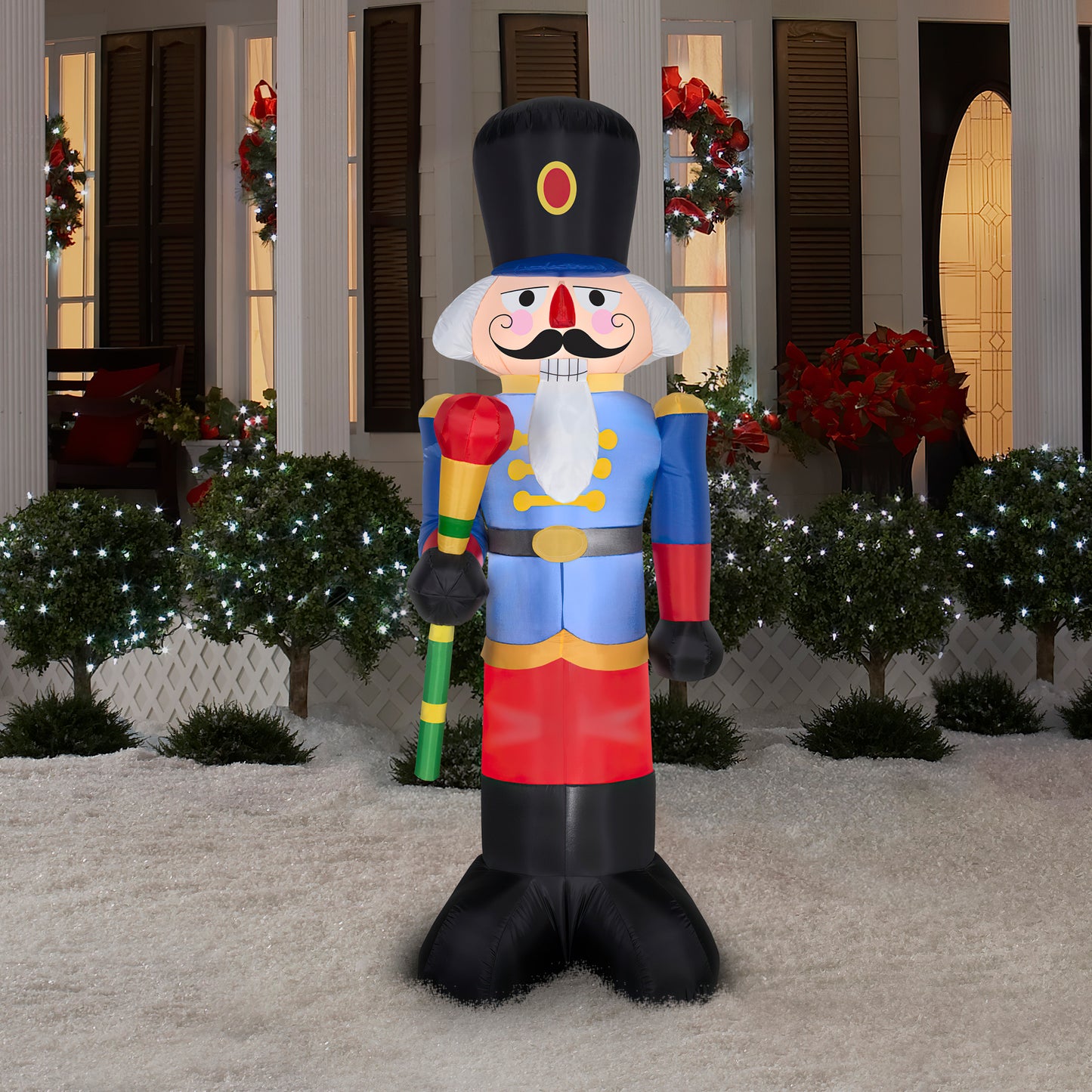 6.5' Blue Nutcracker Christmas Inflatable lifestyle