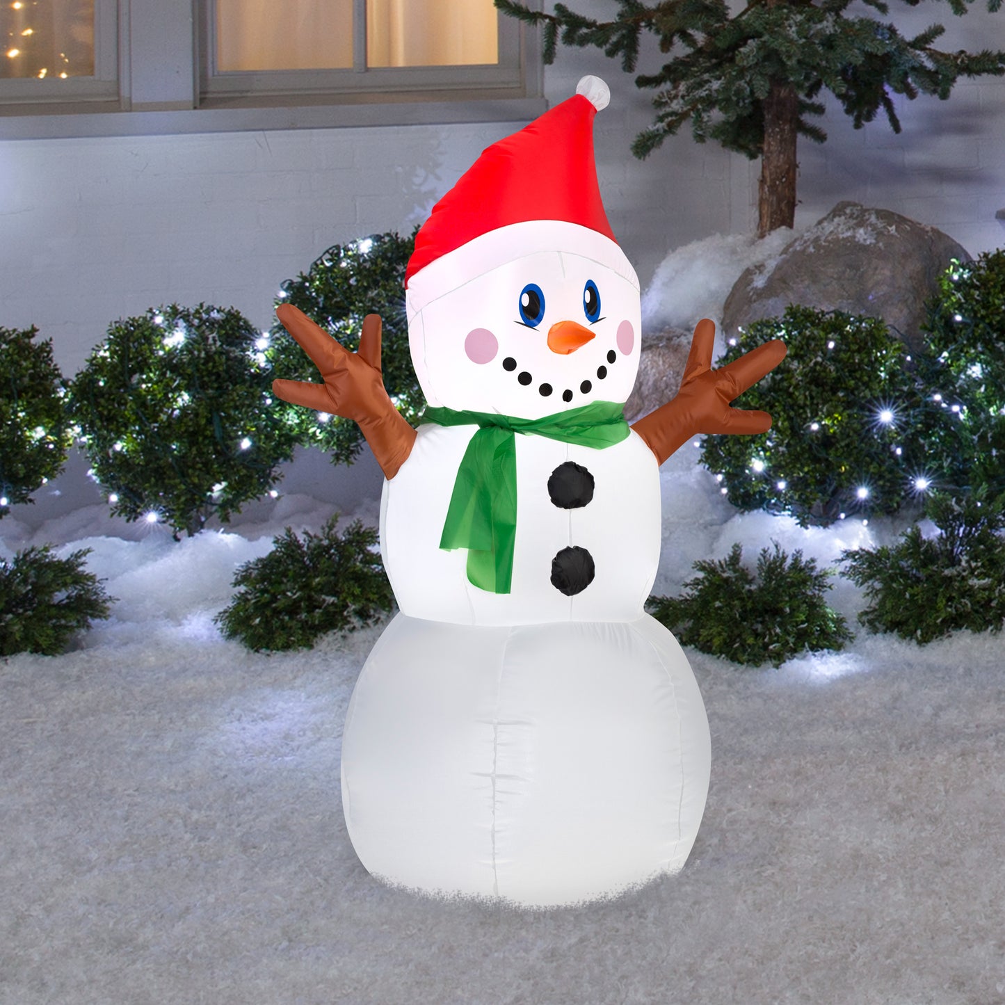 4' Outdoor Snowman Christmas Inflatable lifestyle