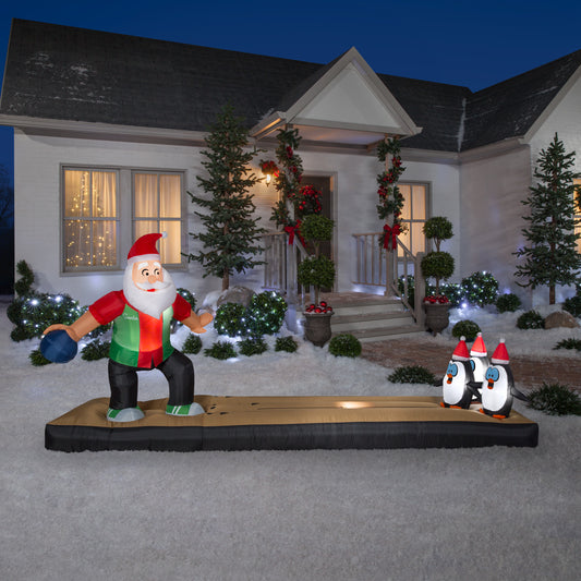 5' Santa Bowling Scene Christmas Inflatable lifestyle