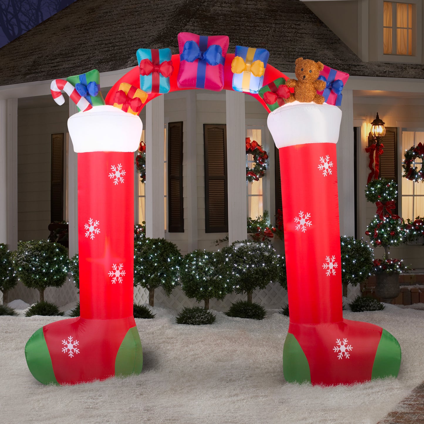 9.5 ft. Archway-Mixed Media-Stocking Christmas Inflatable lifestyle