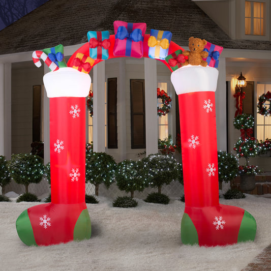 9.5 ft. Archway-Mixed Media-Stocking Christmas Inflatable lifestyle