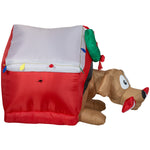 Load image into Gallery viewer, 3.5&#39; Animated Airblown Dog w/Candy Cane Bone Christmas Inflatable
