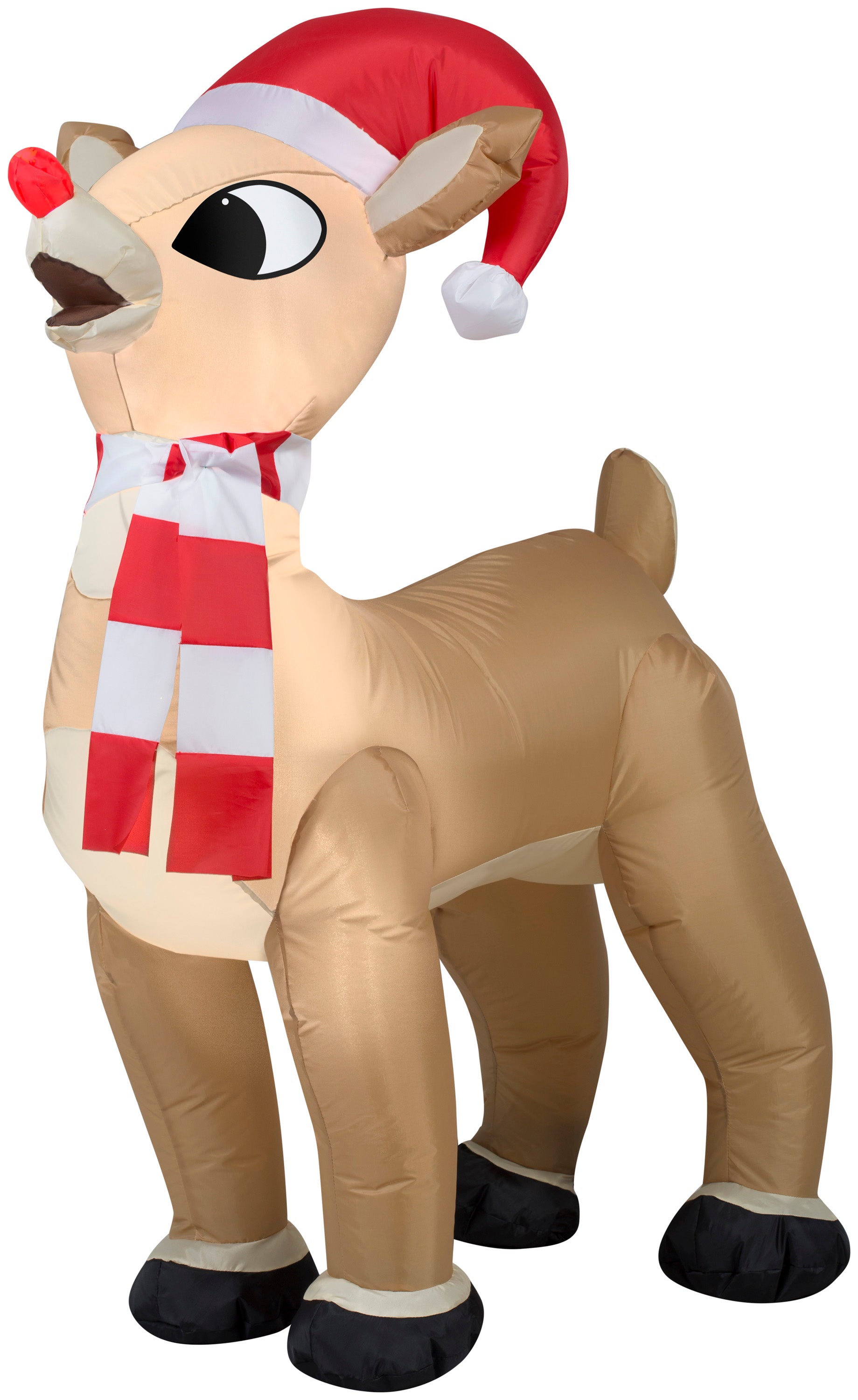 Christmas Inflatable Standing rudolph w/Santa Hat & Scarf, 3.5 ft Tall