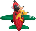 Load image into Gallery viewer, Gemmy Animated Airblown Inflatable Mickey and Pluto Clubhouse Airplane Scene w/LEDs Disney , 4.5 ft Tall
