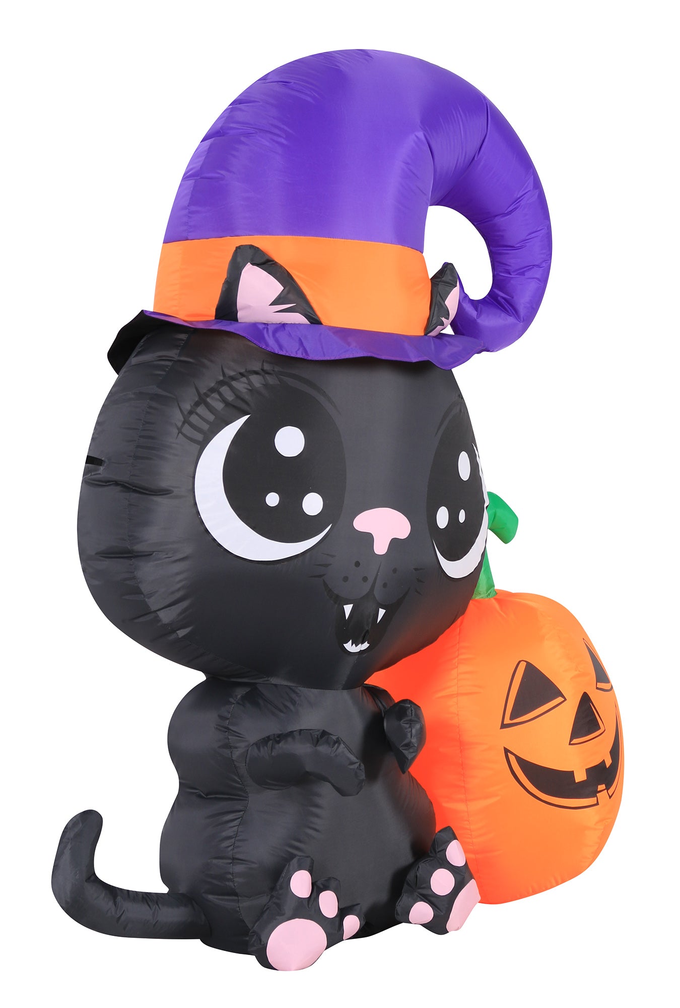 Occasions 4.5' INFLATABLE CAT WITH PUMPKIN, 3.5 ft Tall, Multicolored