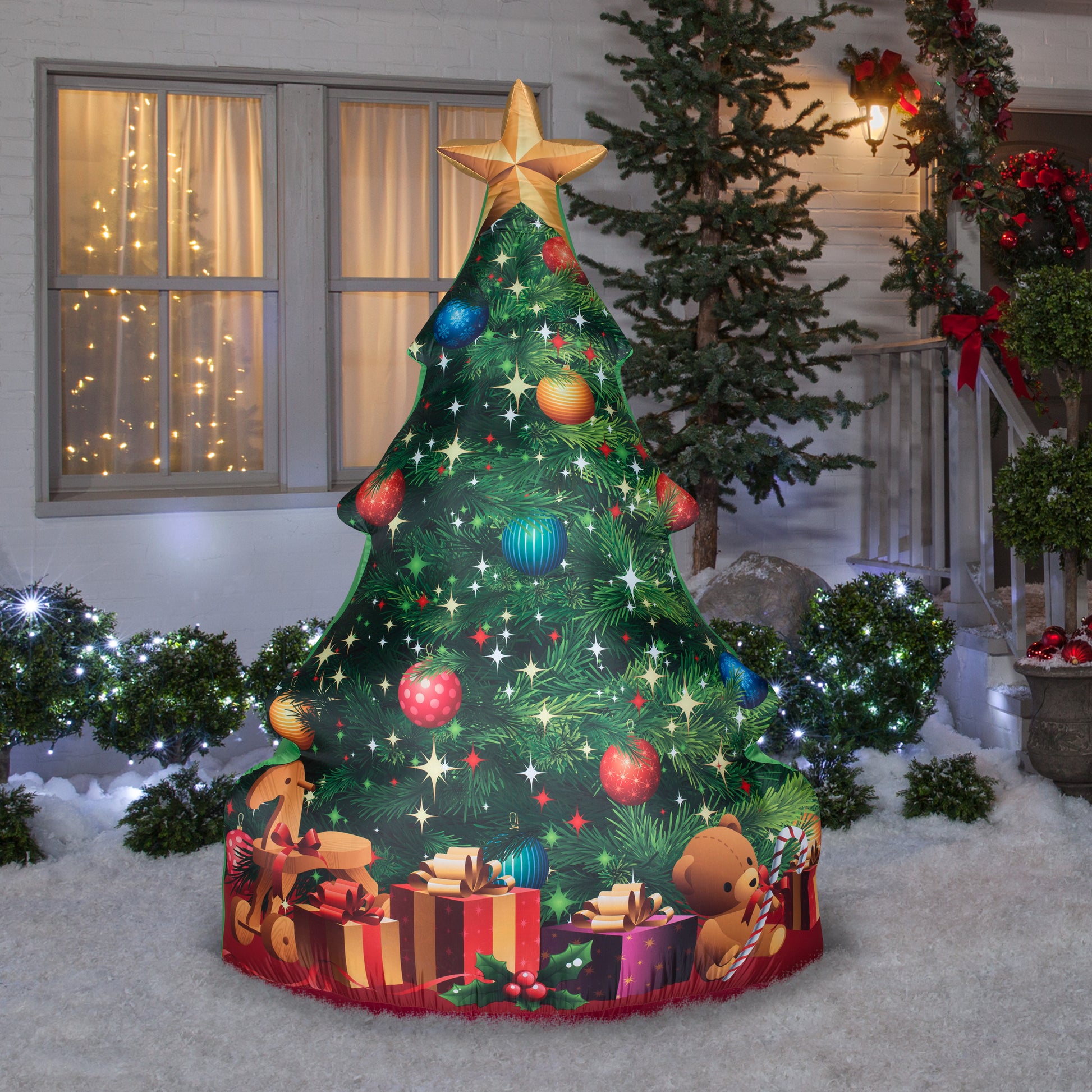 7' Photorealistic Christmas Tree Christmas Inflatable lifestyle