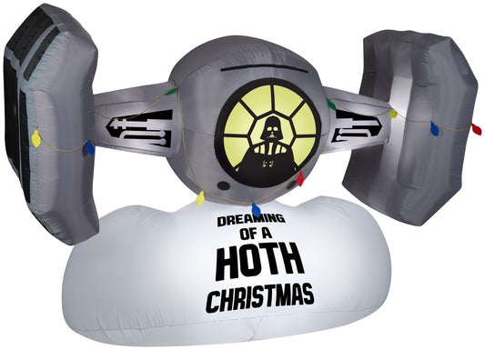 Christmas Inflatable TIE Fighter w/Darth Vader, 6 ft Tall, Gray