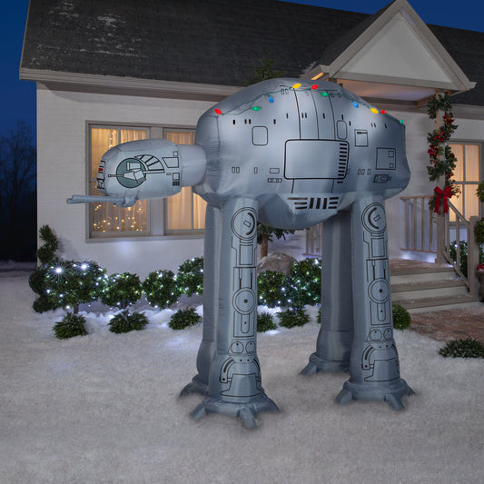9' Wide AT-AT w/ Light String Giant Star Wars Christmas Inflatable lifestyle