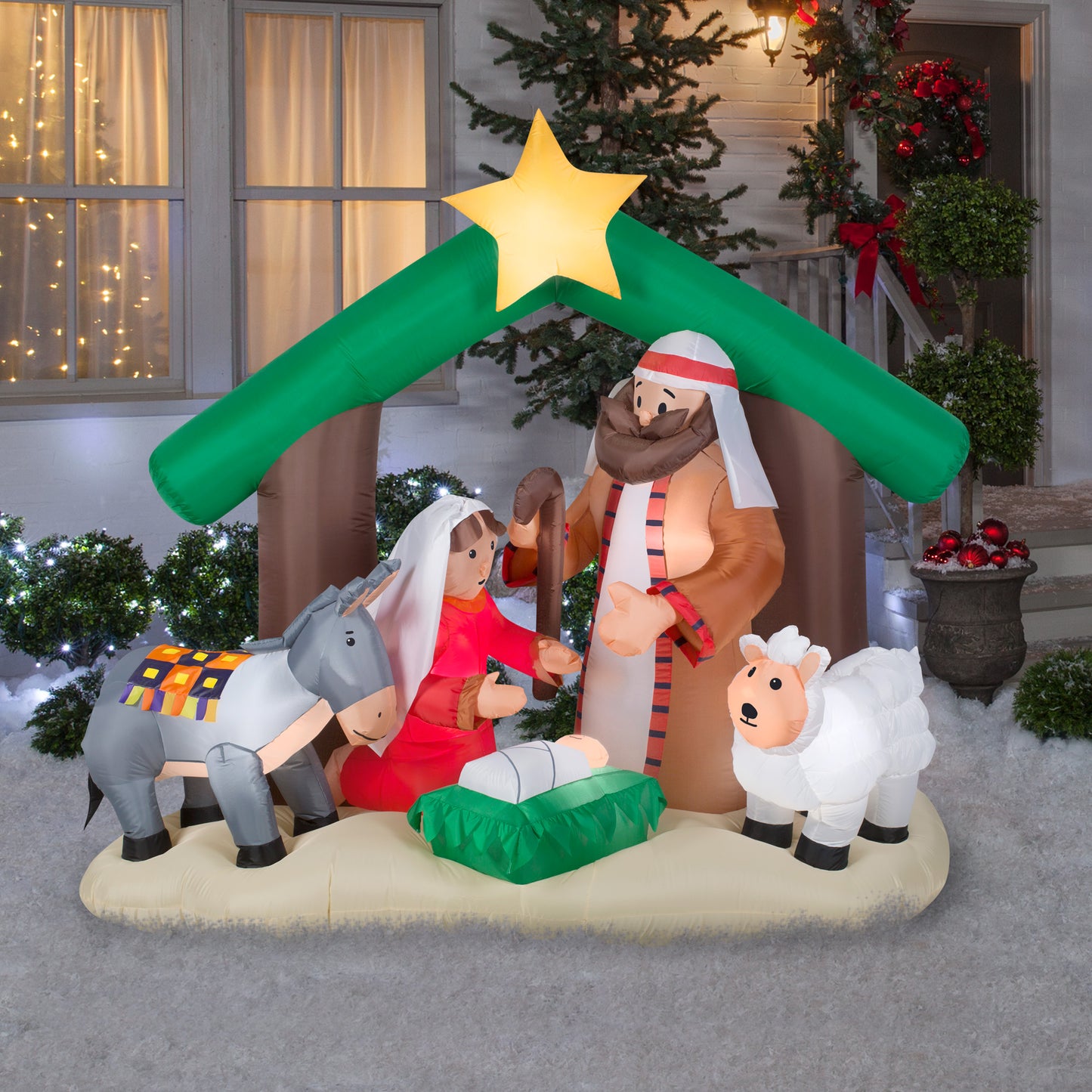 6' Holy Family Nativity Scene Christmas Inflatable lifestyle