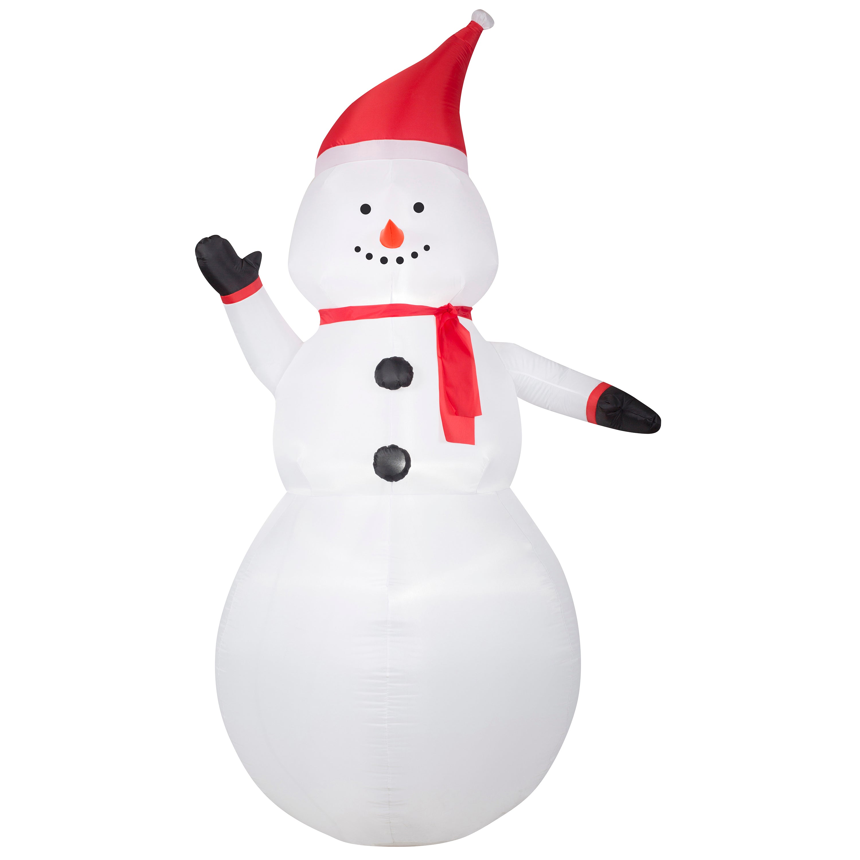 Gemmy Christmas Inflatable Snowman with Santa Hat, 8 ft Tall, Multi