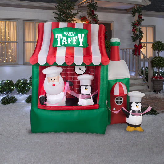 7.25' Animated North Pole Taffy Stand Christmas Inflatable lifestyle
