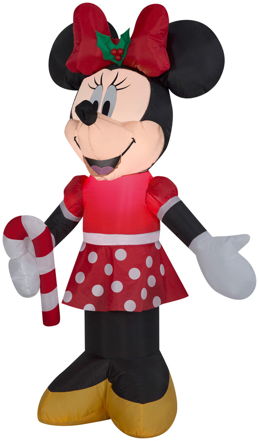 3' Airblown-Minnie Holding Candy Cane Disney Christmas Inflatable