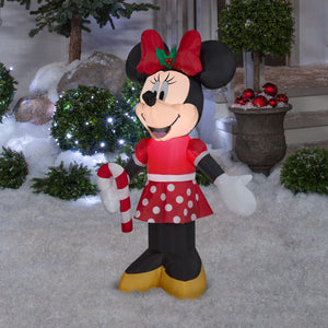 3' Airblown-Minnie Holding Candy Cane Disney Christmas Inflatable