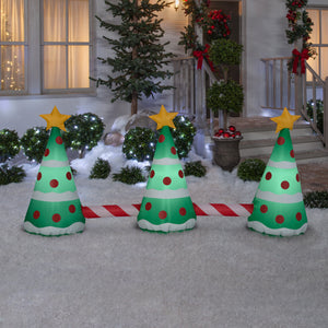 Christmas Inflatable 3 Christmas Trees w/ Star Airblown Pathway Marker