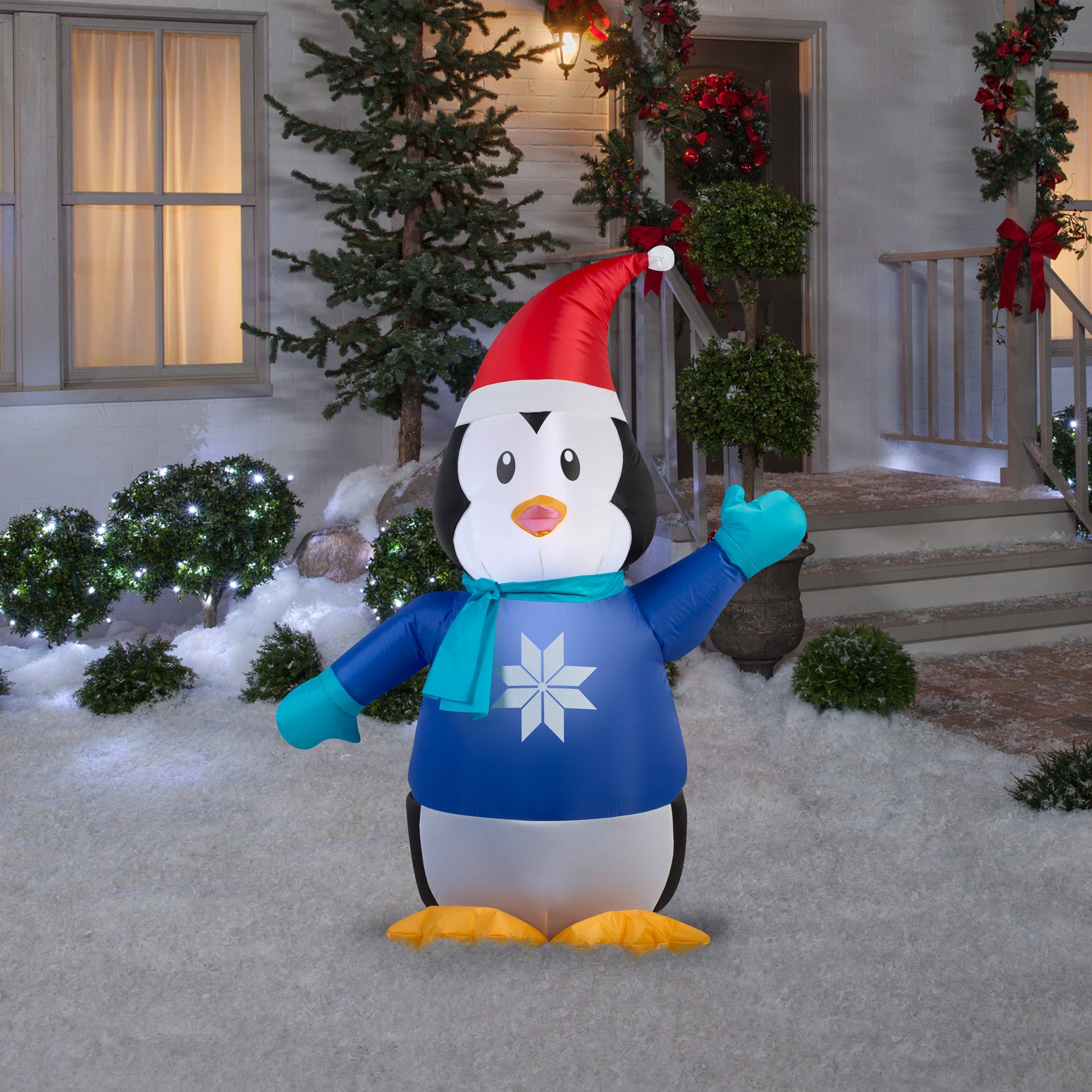 3.5' Outdoor Penguin in Sweater Christmas Inflatable lifestyle