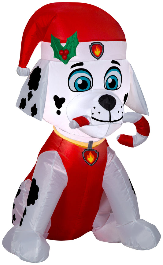 Christmas Inflatable Marshall Fire dog w/candy cane, 3 ft Tall, Red