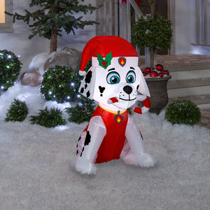 Gemmy Christmas Airblown Inflatable Marshall Fire dog w/candy cane, 3 ft Tall, Red