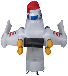 Gemmy Christmas Airblown Inflatable Inflatable Star Wars X Wing with R2 D2™, 6 ft Tall, white