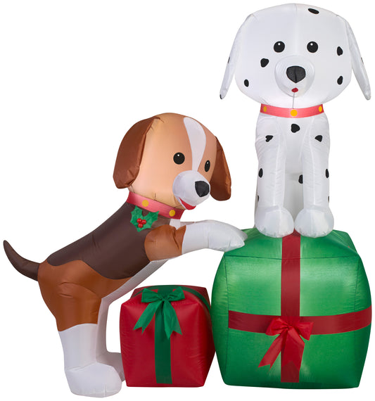 5' Puppies Gift Scene Christmas Inflatable
