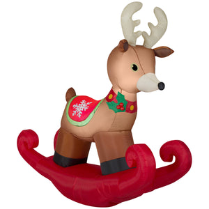 6' Wide Airblown Rocking Reindeer Christmas Inflatable