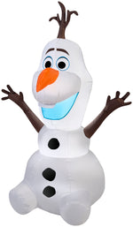 Load image into Gallery viewer, Gemmy Christmas Airblown Inflatable Olaf in Sitting Pose, 4 ft Tall, White

