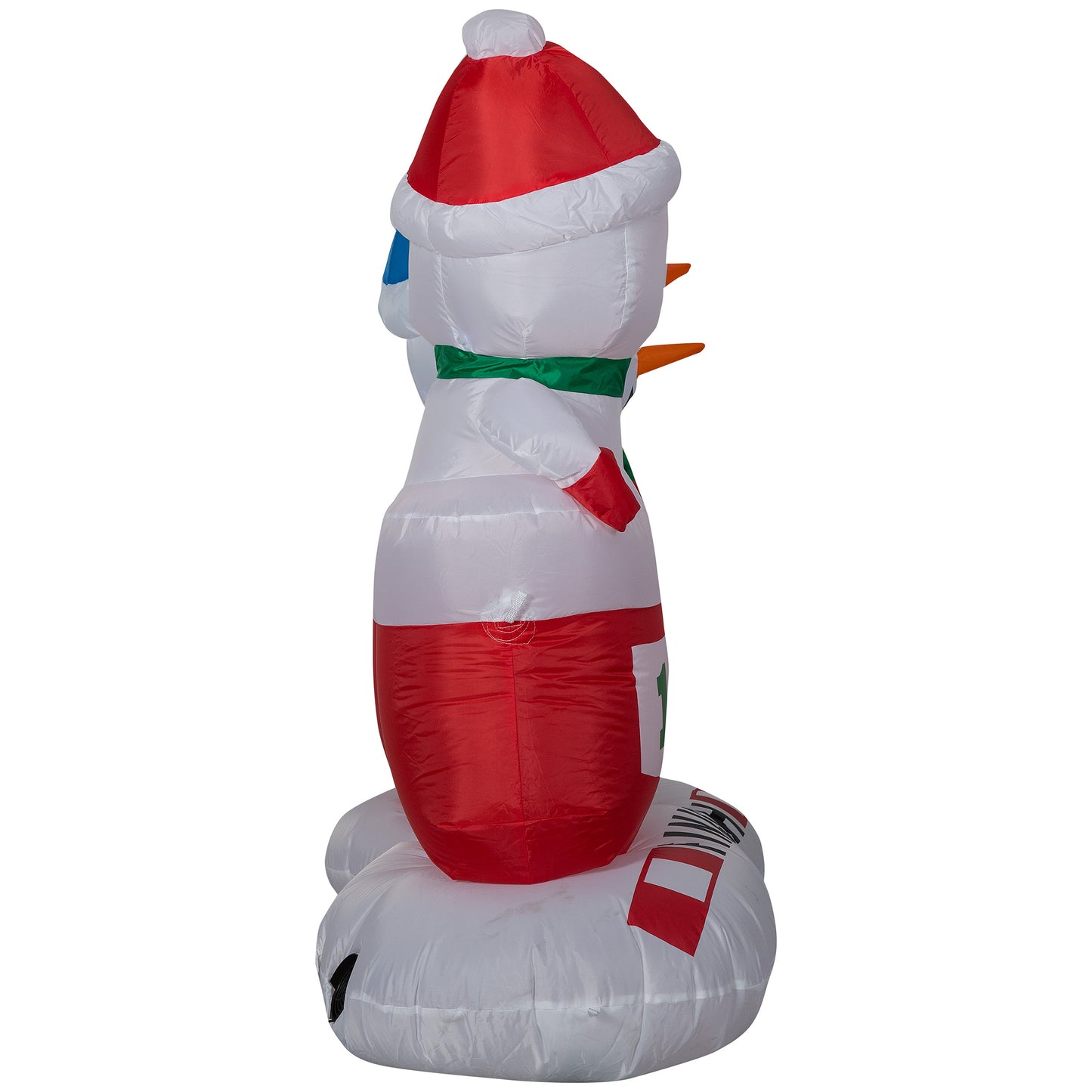 4' Snowman in Stocking Races Christmas Inflatable image 2