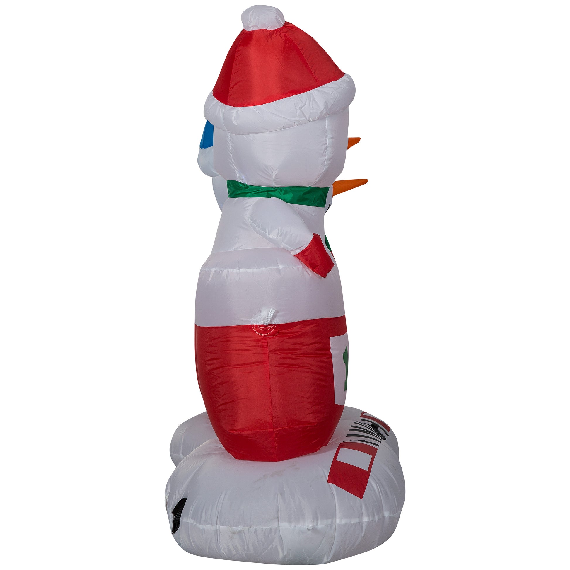 4' Snowman in Stocking Races Christmas Inflatable image 2