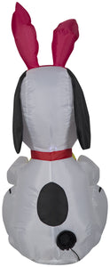 Gemmy Airblown Inflatable Snoopy with Bunny Ears and Decorated Egg, 3.5 ft Tall